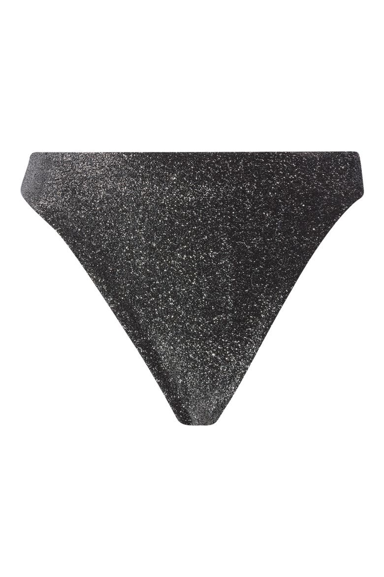 Seashore High Waist Bikini Bottoms, Alternate, color, SPARKLE BLACK