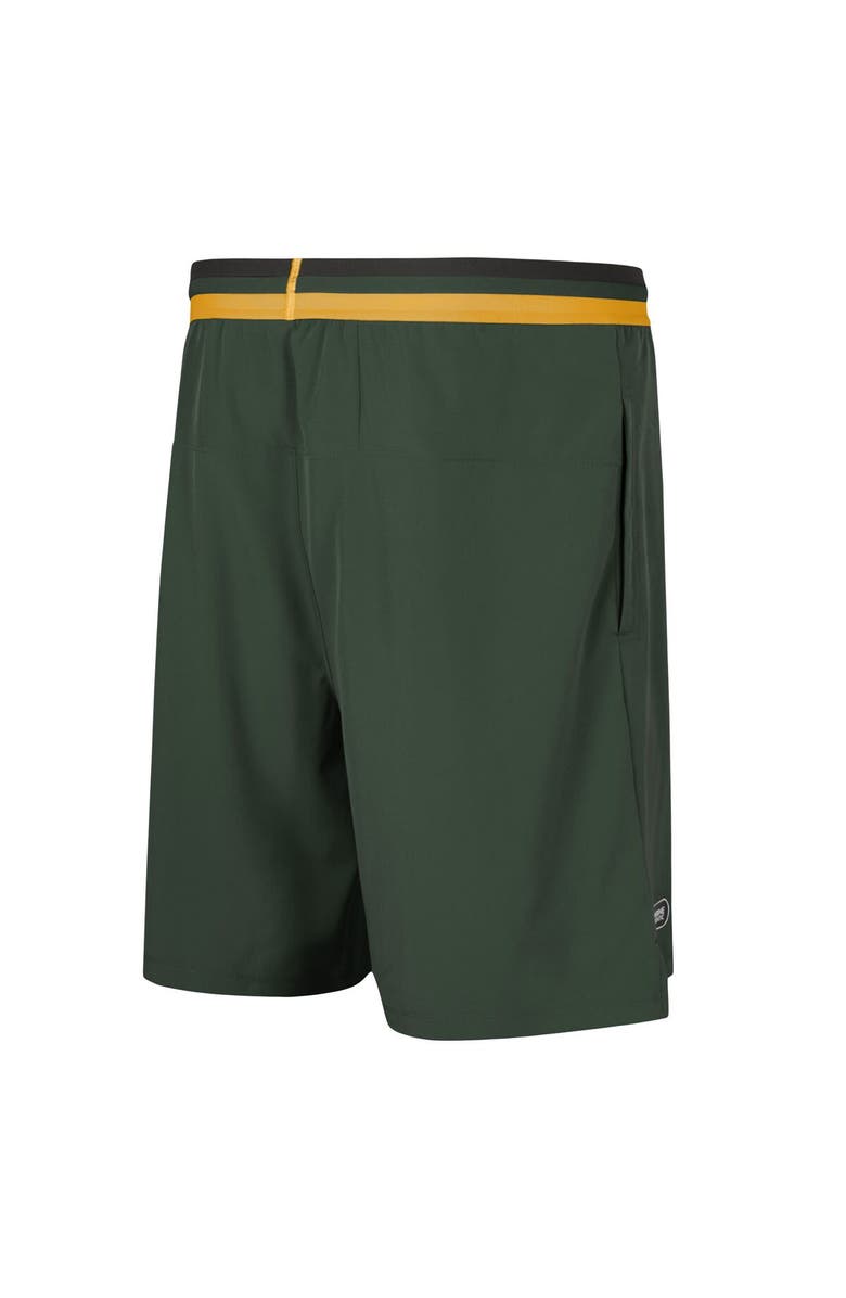 Outerstuff Men's Green Green Bay Packers Cool Down Tri-Color Elastic Training Shorts, Alternate, color, Green
