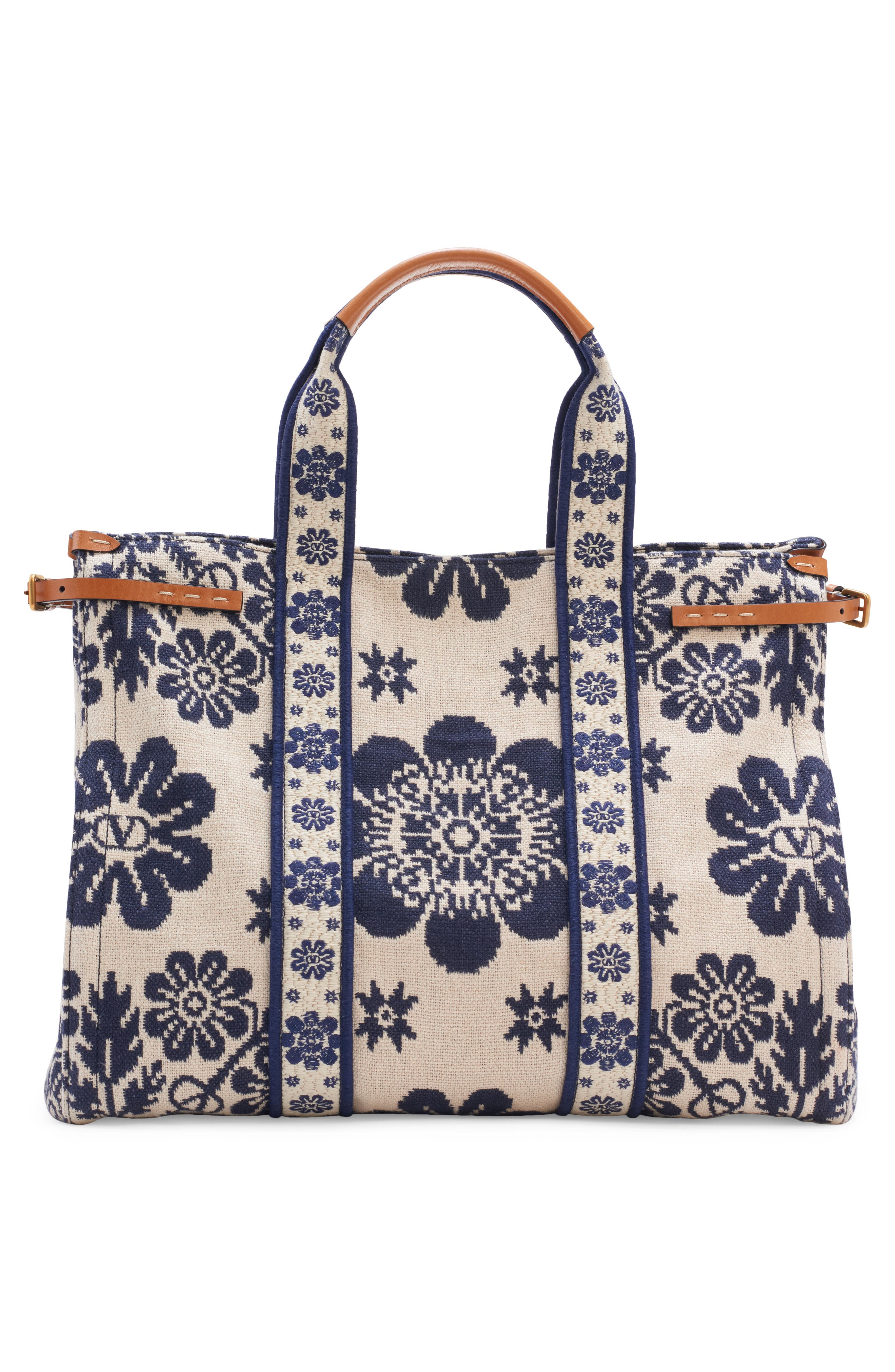 Valentino Garavani Large Antibes Logo Jacquard Canvas Tote, Alternate, color, 