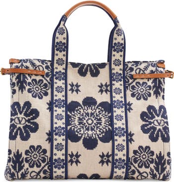 Valentino Garavani Large Antibes Logo Jacquard Canvas Tote