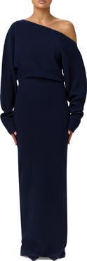 Naked Wardrobe One-Shoulder Long Sleeve Maxi Sweater Dress