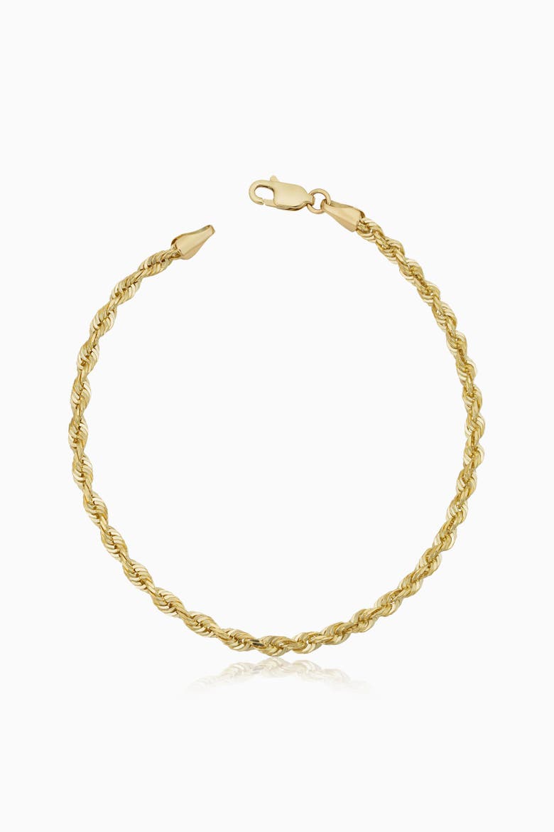 Men's Titan Rope Chain Bracelet in 10K Gold, Main, color, Yellow Gold