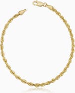 Oradina Men's Titan Rope Chain Bracelet in 10K Gold