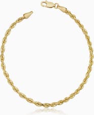 Oradina Men's Titan Rope Chain Bracelet in 14K Gold