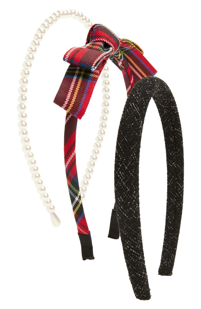 Cara 3-Pack Headband Set, Main, color, Red Multi