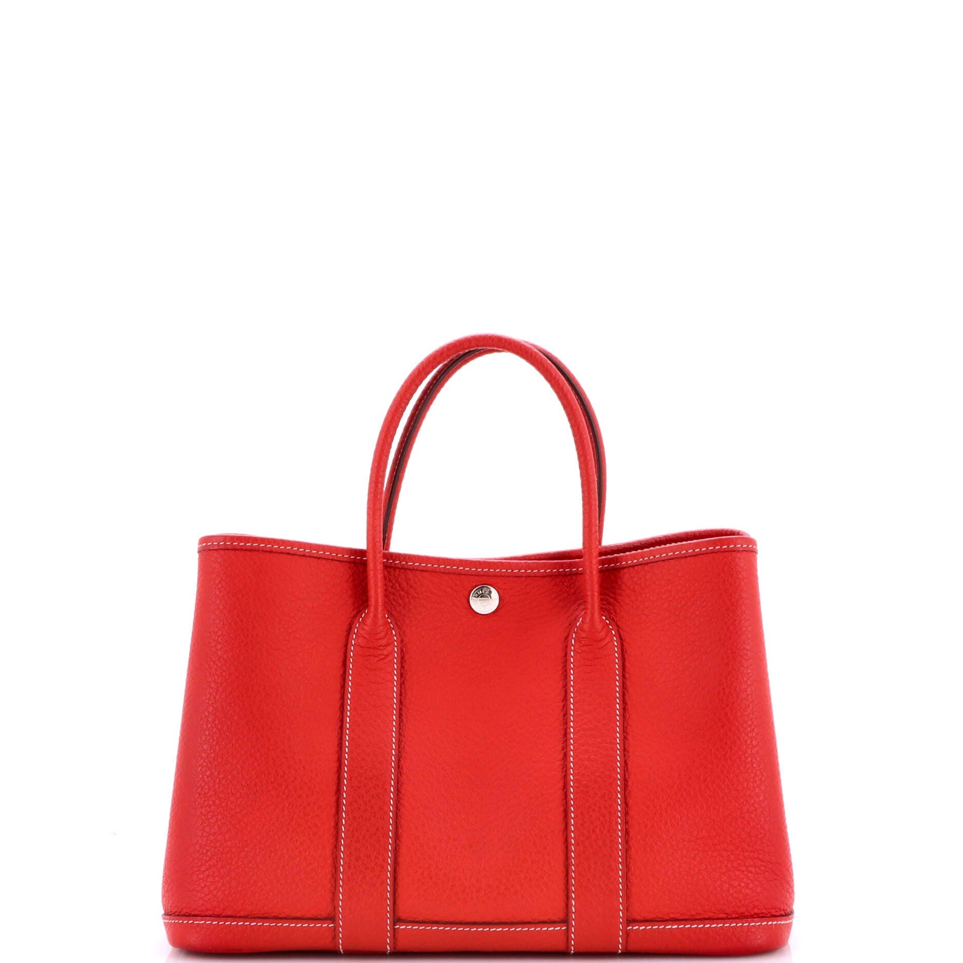 Pre-Owned Hermes Garden Party Tote Leather 30, Alternate, color, Rouge Casaque