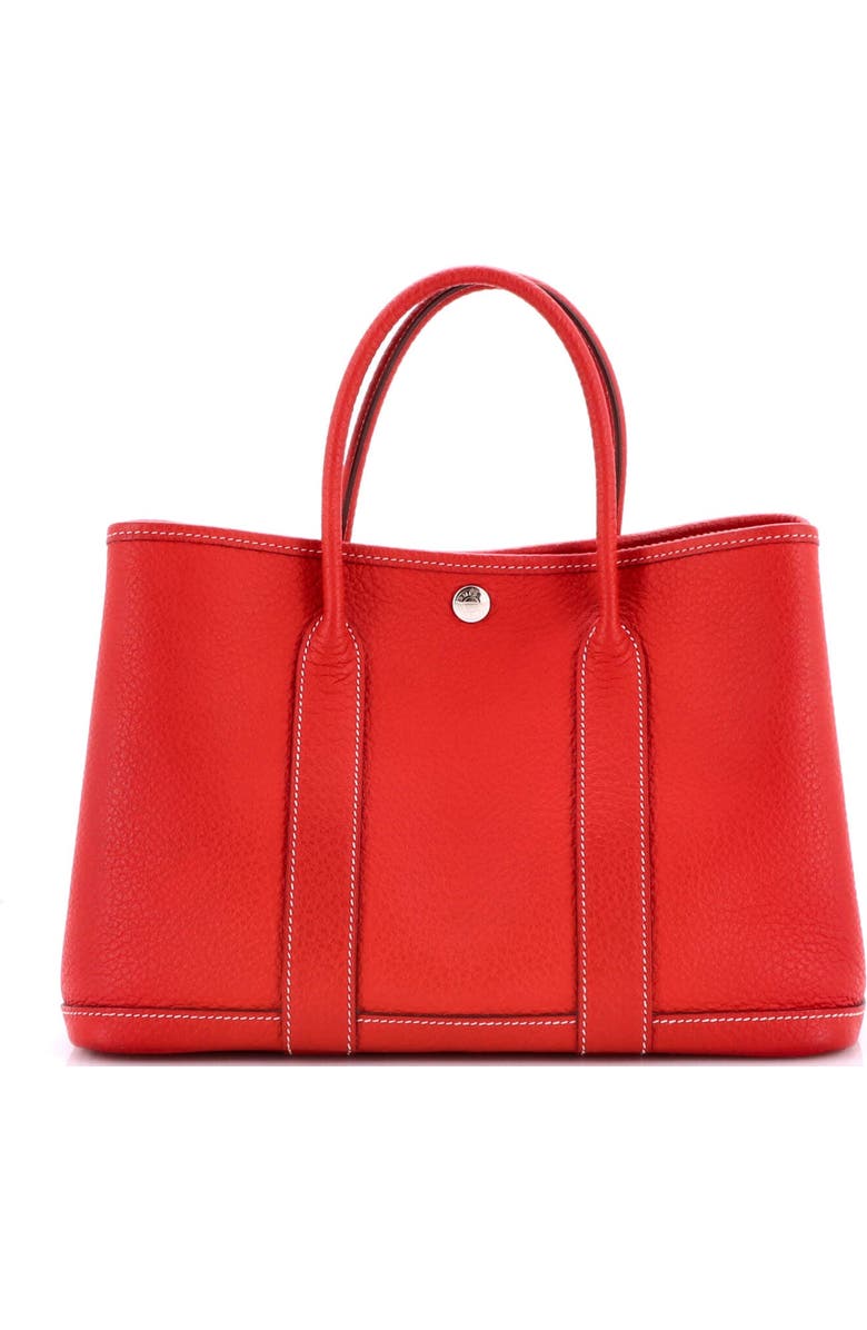 Pre-Owned Hermes Garden Party Tote Leather 30, Alternate, color, Rouge Casaque