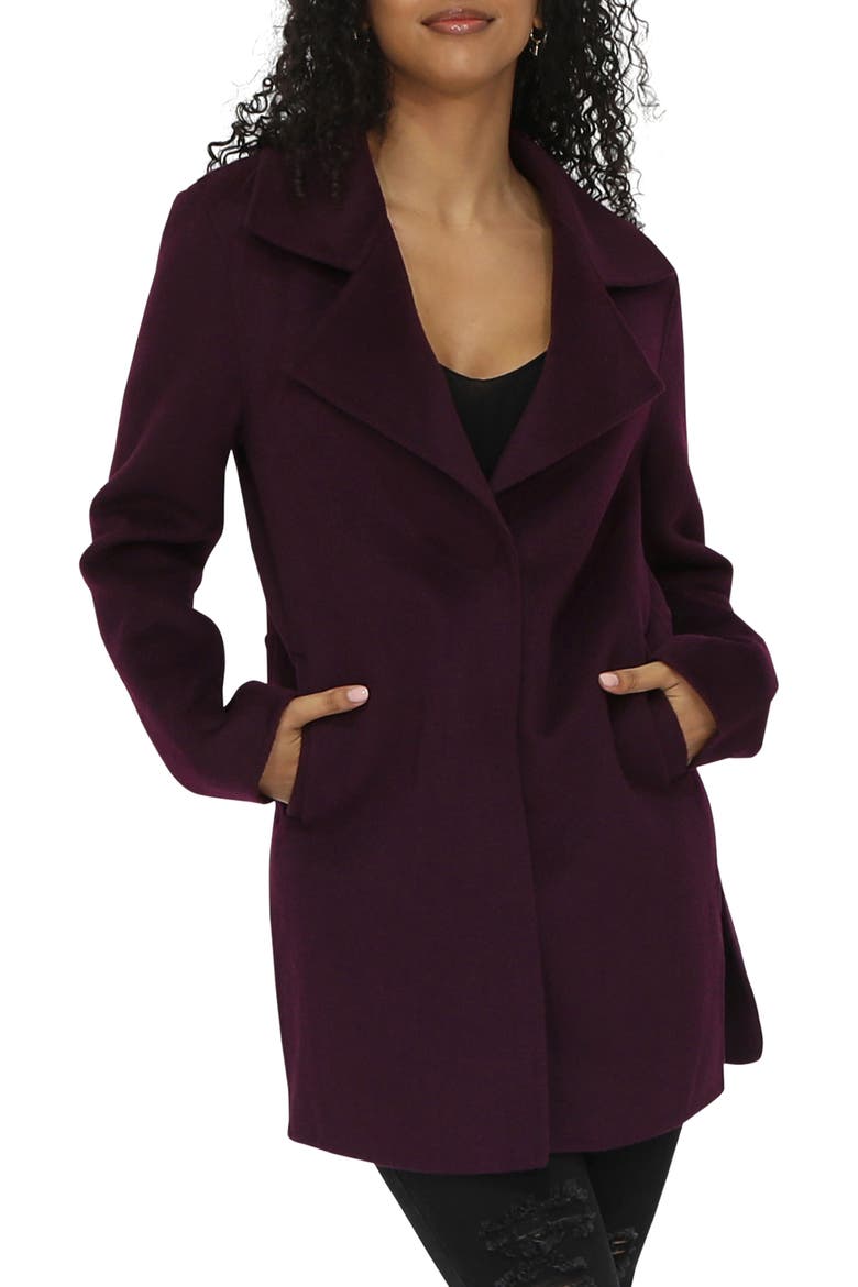 Oversize Wool Blend Coat, Main, color, DEEP PLUM