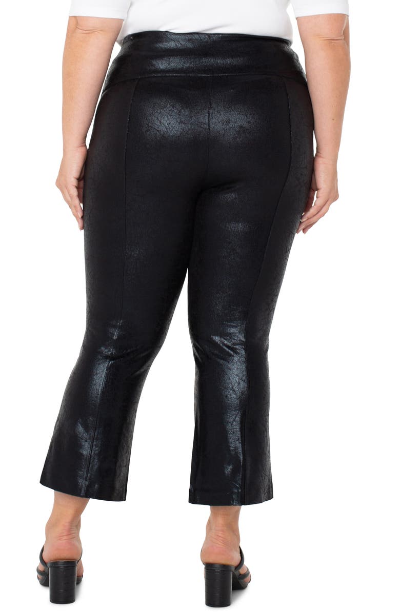 Liverpool Los Angeles Stella Crackle Coated Pull-On Kick Flare Ponte Pants, Alternate, color, 