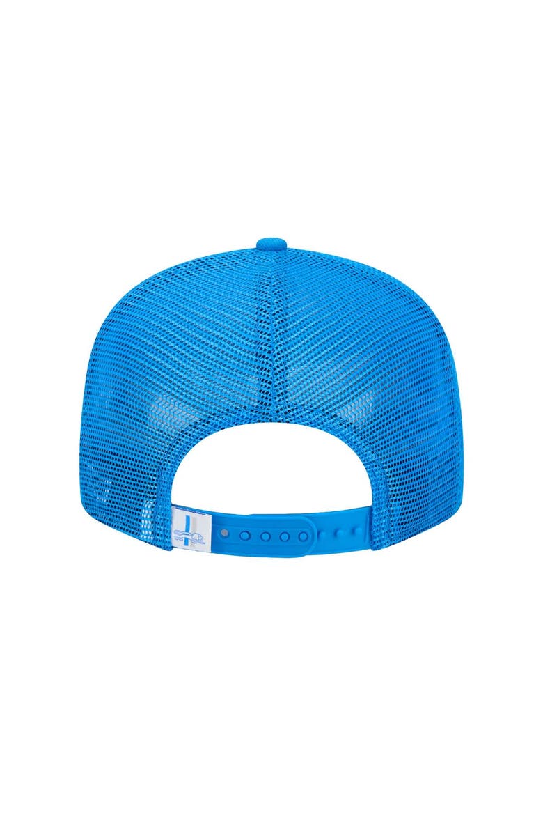 Men's New Era Blue Detroit Lions Throwback Main Trucker 9FIFTY Snapback Hat, Alternate, color, Blue