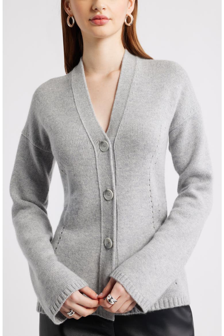 Wool & Cashmere Cardigan, Alternate, color, GREY SILK HEATHER