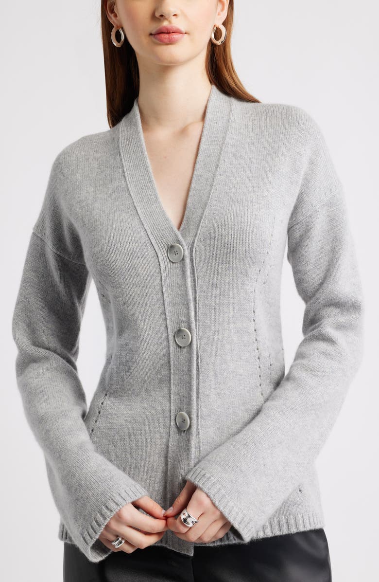 Nordstrom Wool & Cashmere Cardigan, Alternate, color, Grey Silk Heather