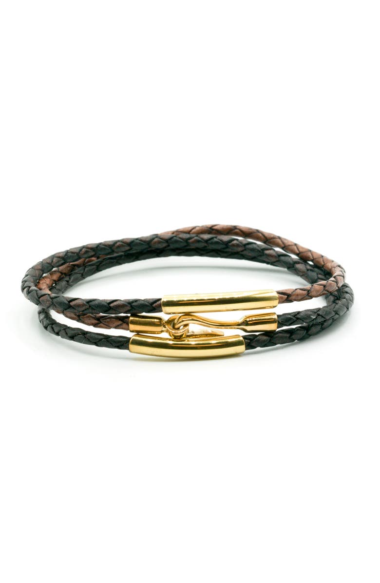Caputo & Co. Braided Leather Bracelet, Alternate, color, 