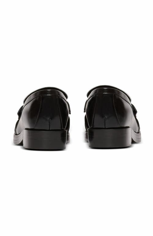 Balmain Sync Glazed Leather Loafers In Black