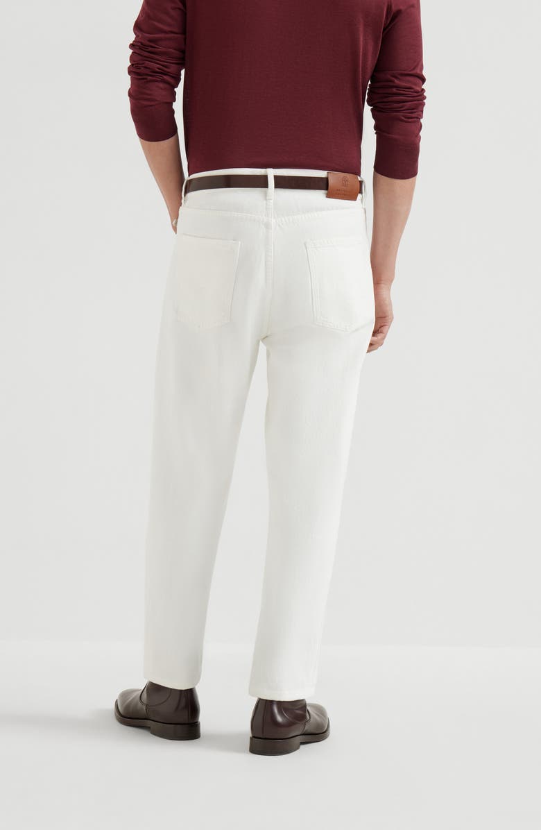 Brunello Cucinelli Iconic fit five-pocket trousers, Alternate, color, Snow