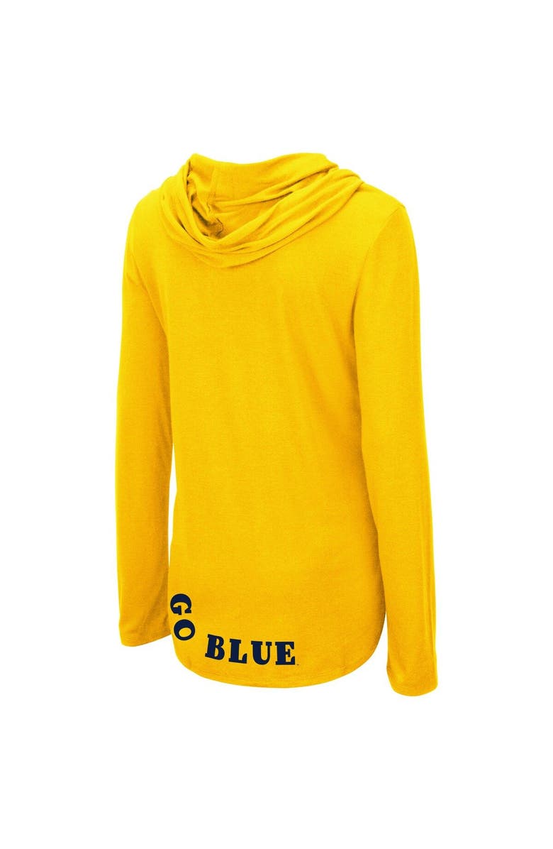 COLOSSEUM Women's Colosseum Maize Michigan Wolverines My Lover Lightweight Hooded Long Sleeve T-Shirt, Alternate, color, Maize