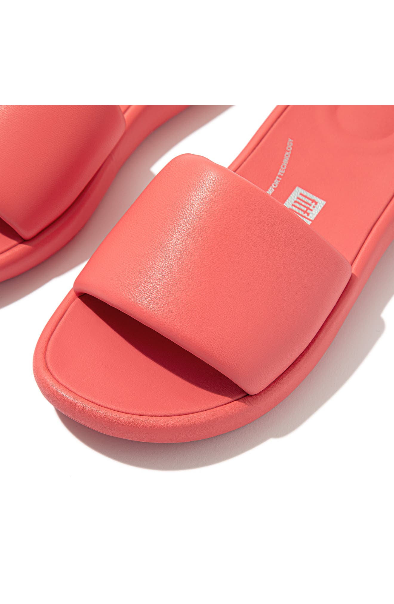 FitFlop iQushion D-Luxe Slide Sandal, Alternate, color, Rosy Coral