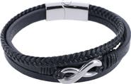 Trafalgar Loose Fit Infinity 3 Band Secure Clasp Leather Bracelet