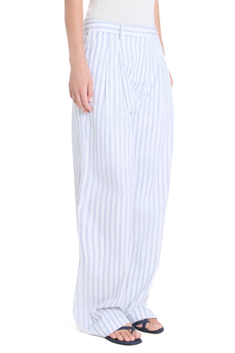 Sulli Ticking Stripe Cotton Pants, Alternate, color, WHITE / MIDNIGHT