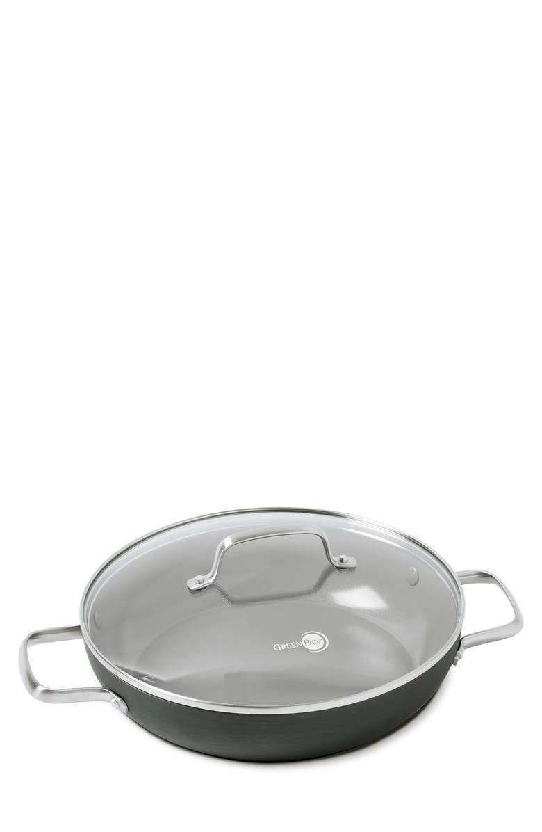 GreenPan Chatham Healthy Ceramic Nonstick Everyday Pan with Lid, 11", Main, color, Grey