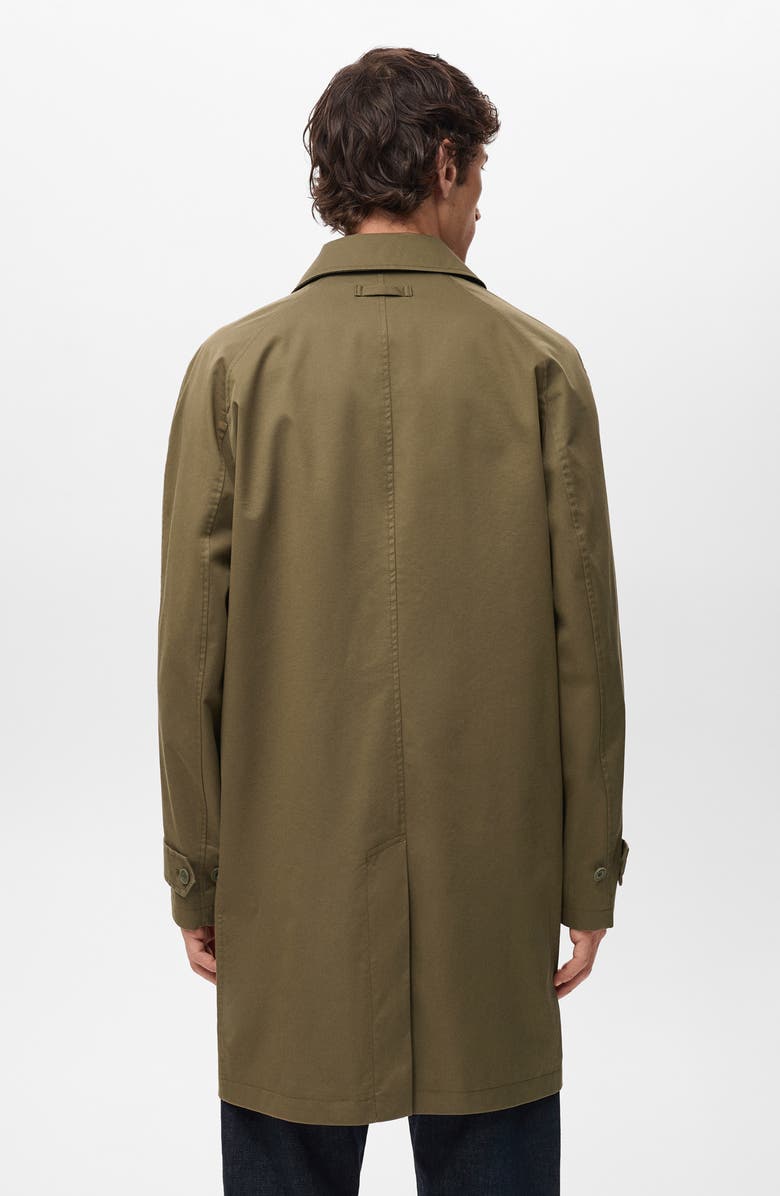 MANGO Classic Water Repellent Trench Coat, Alternate, color, Khaki Green