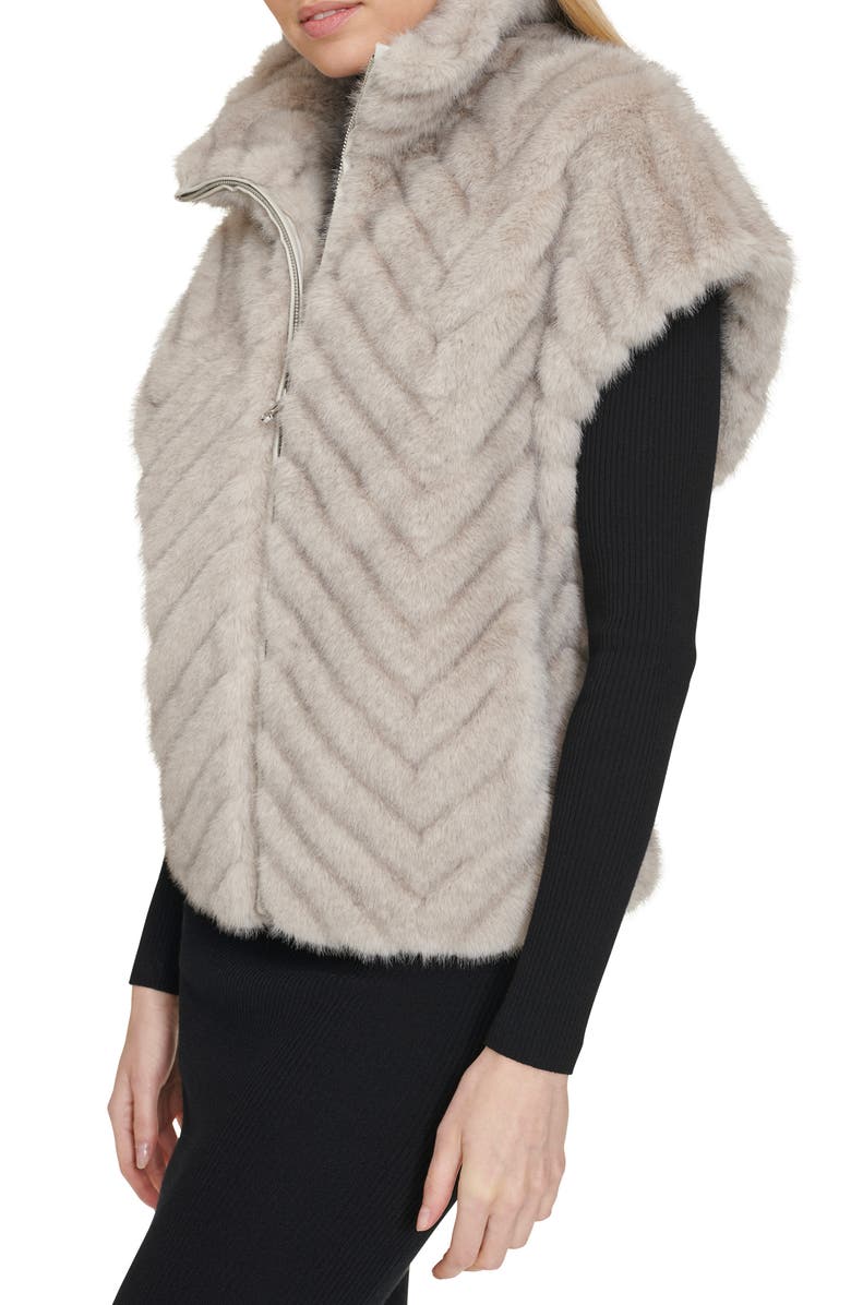 Cole Haan Chevron Faux Fur Vest, Alternate, color,