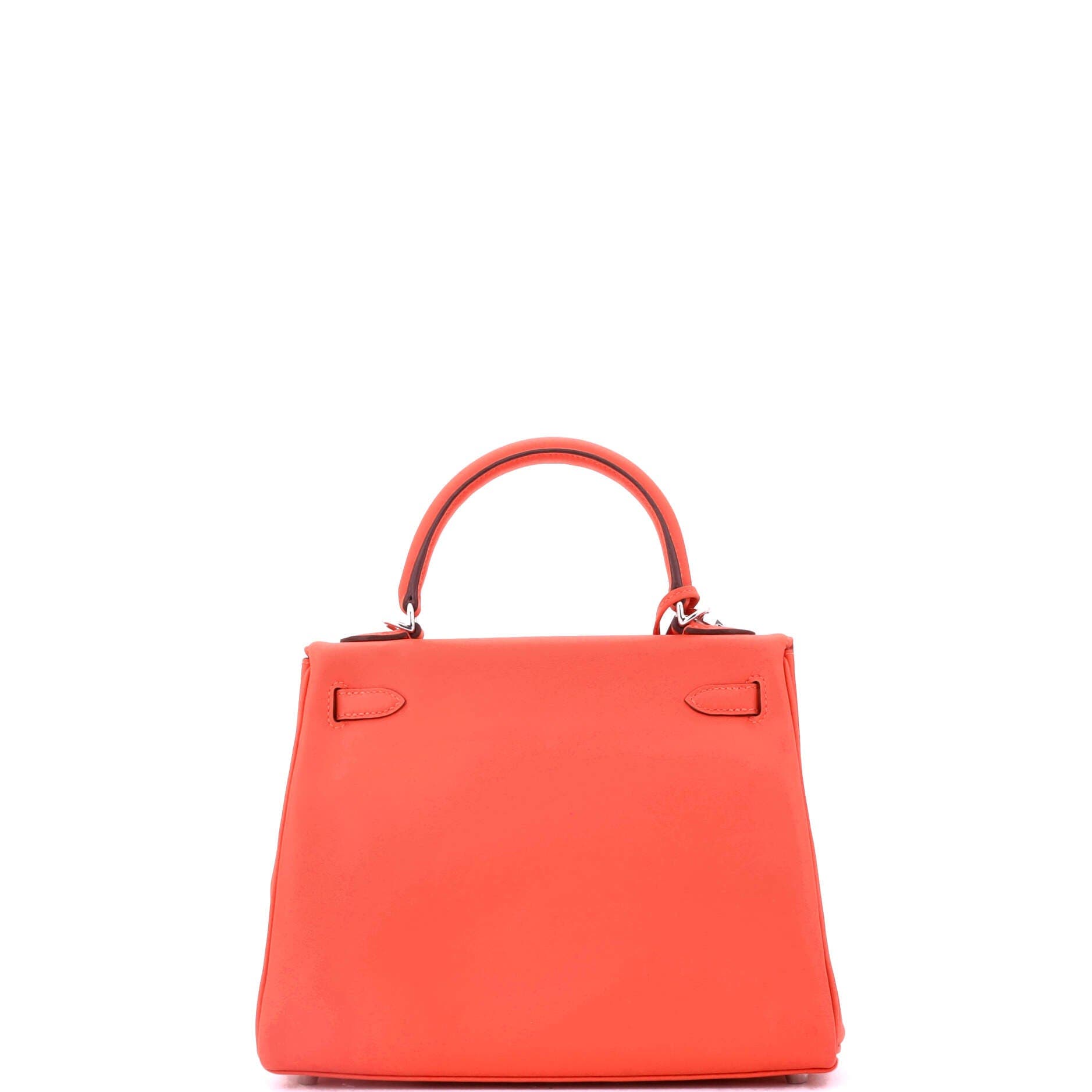 Pre-Owned Hermes Kelly Handbag Orange Swift with Palladium Hardware 25, Alternate, color, 