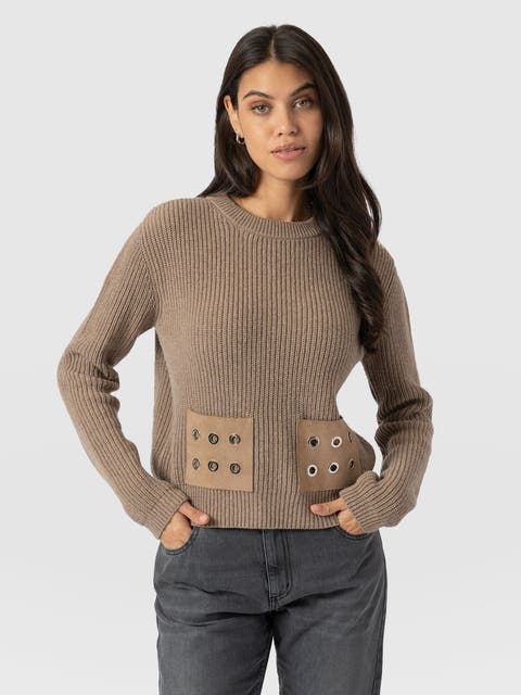 Eyelet Rib Knit Sweater