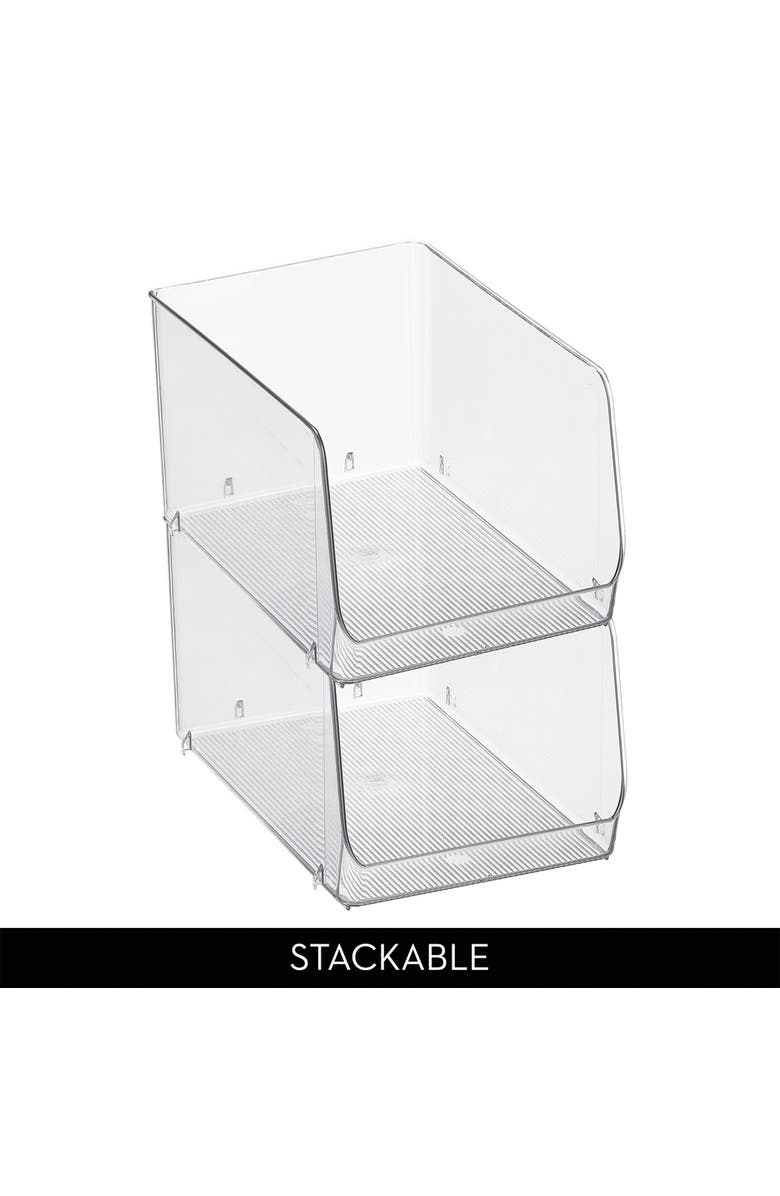 iDesign Clear Plastic Stackable Open Front Storage Bin, Alternate, color, Clear