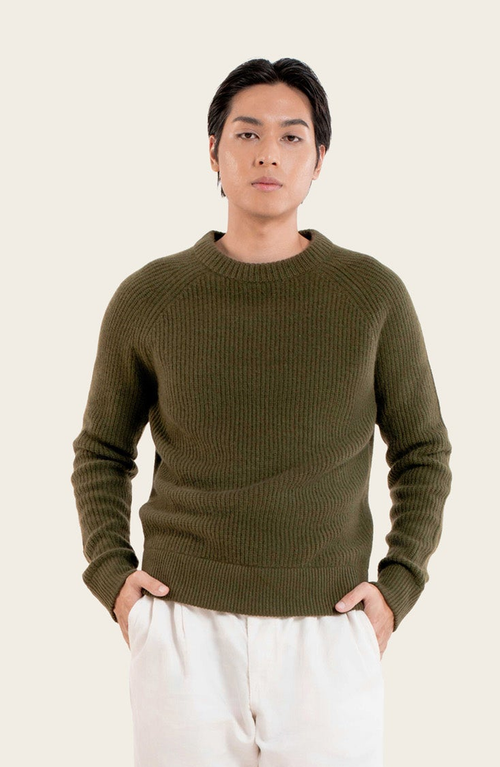Italic Aidan Chunky Cashmere Crewneck Sweater In Neutral