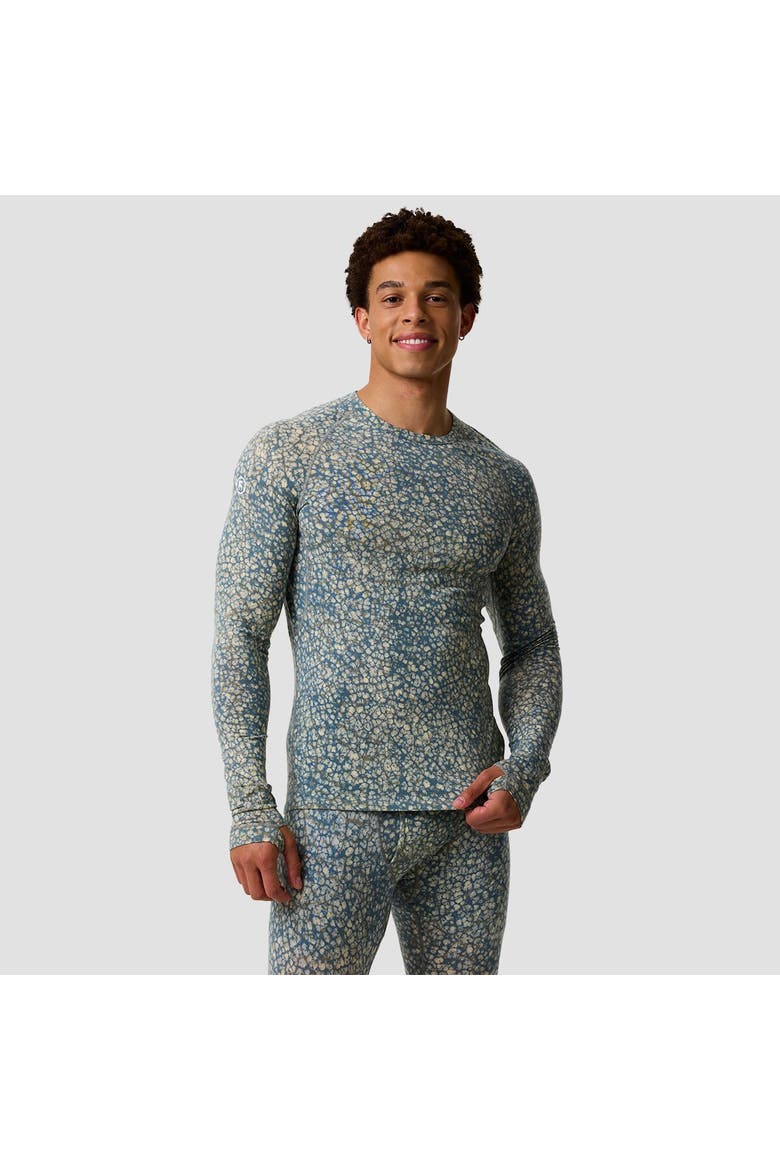 Cedars Rws Merino Lt-Wt Baselayer Crew Top - Men's, Main, color, Goat Gray Bonneville Print