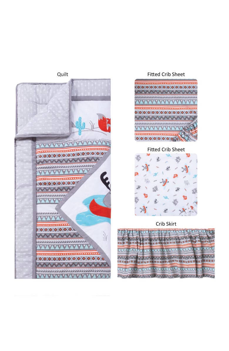 TREND LAB Moose Canoe 4-Piece Crib Bedding Set, Main, color, 