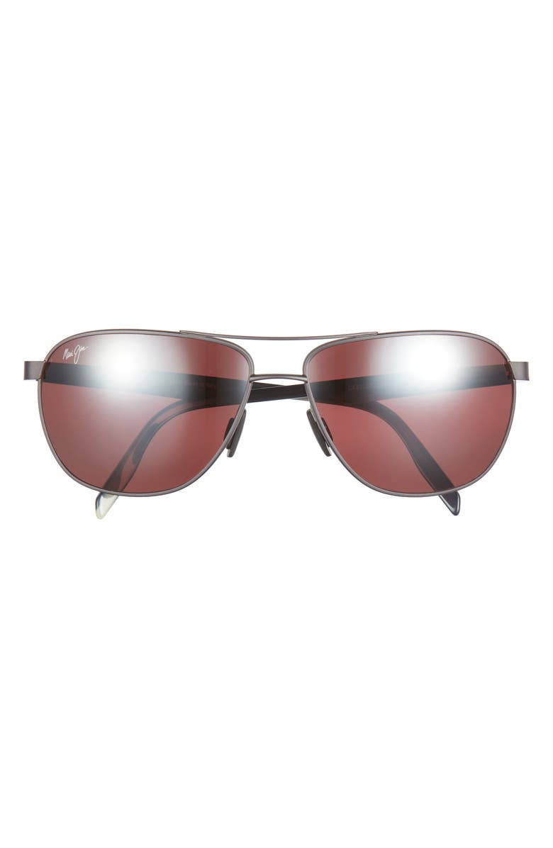 Maui Jim 61mm Polarized Aviator Sunglasses, Main, color, 