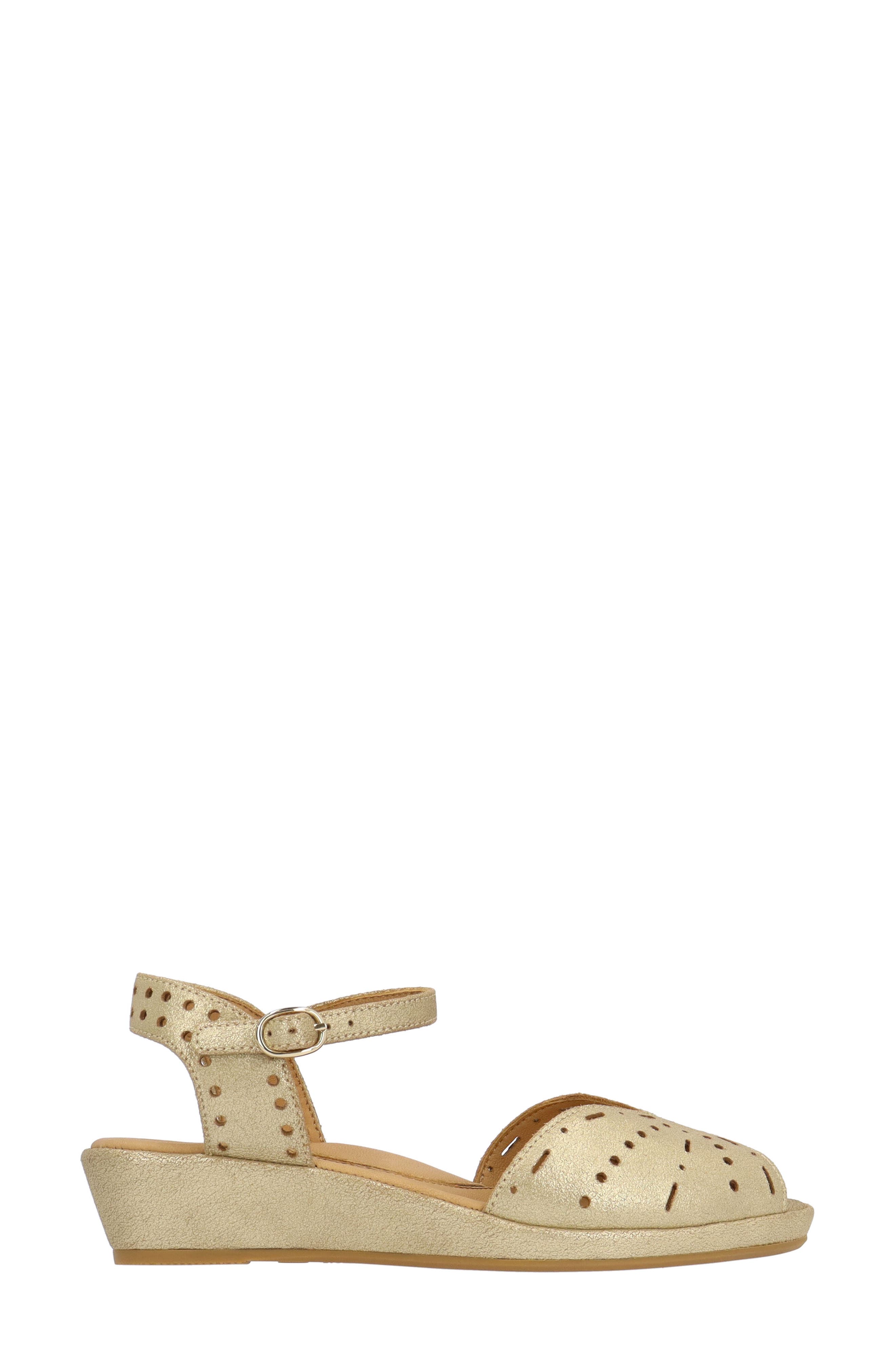 L'Amour des Pieds Brenn Ankle Strap Sandal, Alternate, color, Gold