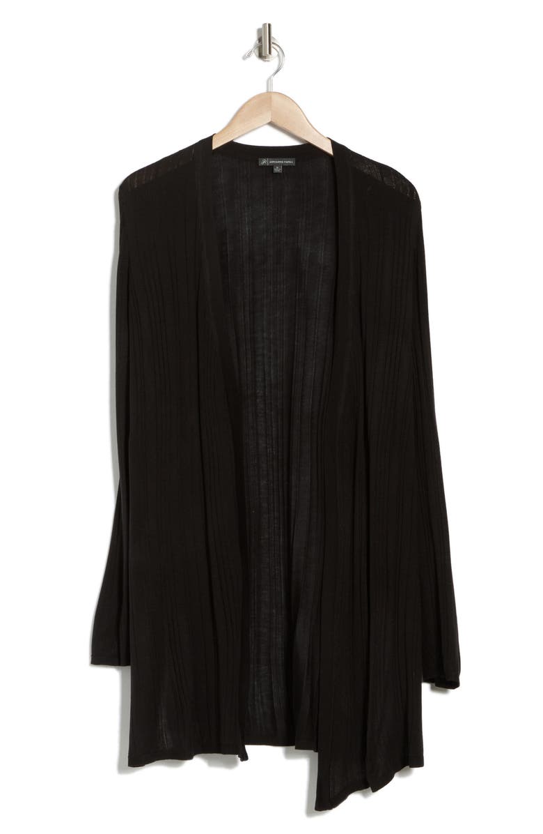 Adrianna Papell Textured Knit Duster, Alternate, color, Black