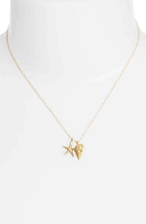 Kiara By Ki-ele Ki-ele Sea Star & Shell Pendant Necklace In Gold