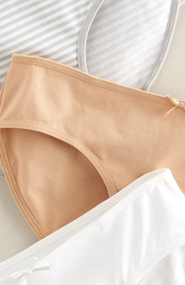 Nordstrom Kids' Assorted 5-Pack Hipster Briefs, Alternate, color, Beige- White Pack