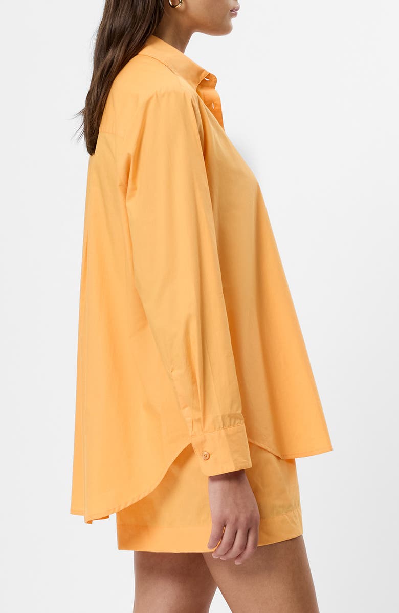 French Connection Rhodes Poplin Button-Up Shirt, Alternate, color, Clementine