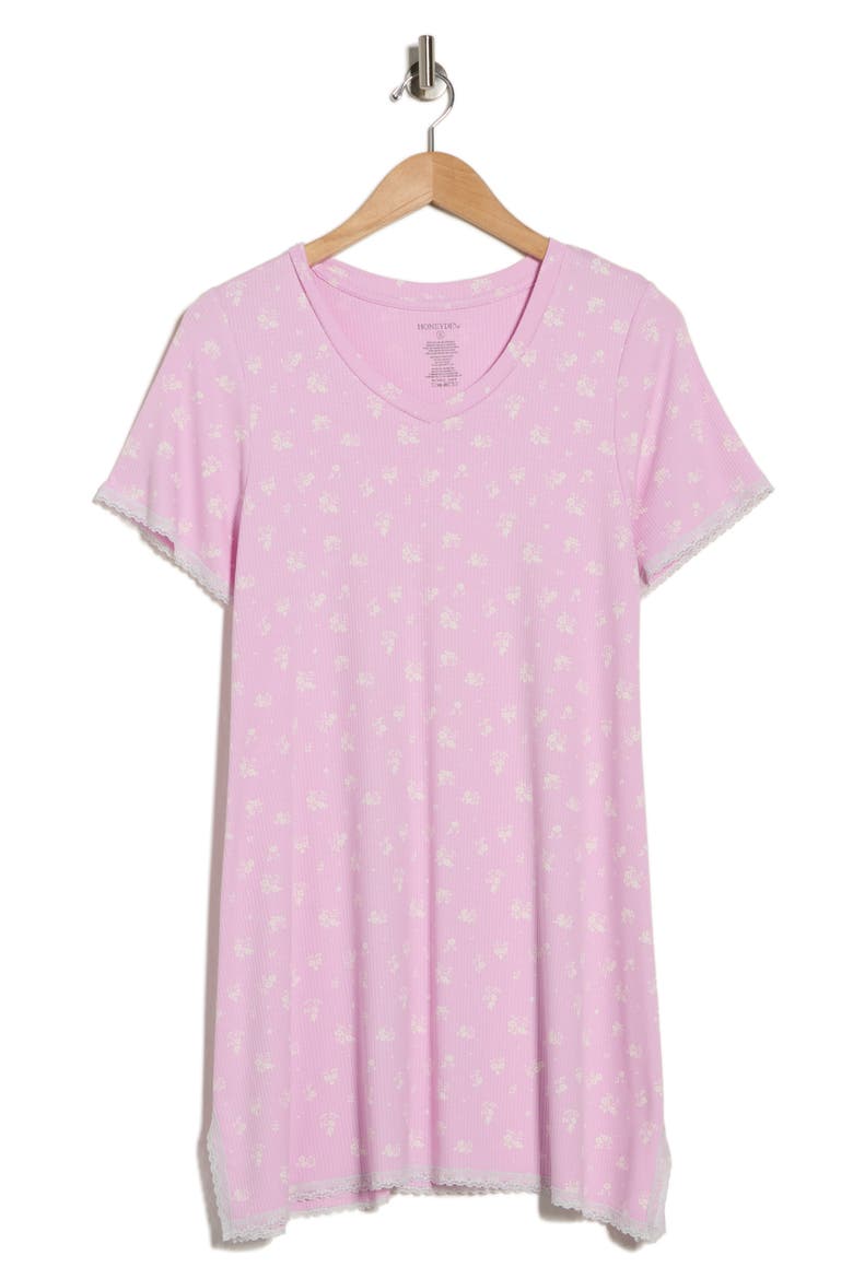 Revival Rib Sleep Shirt, Alternate, color, PETAL DITSY