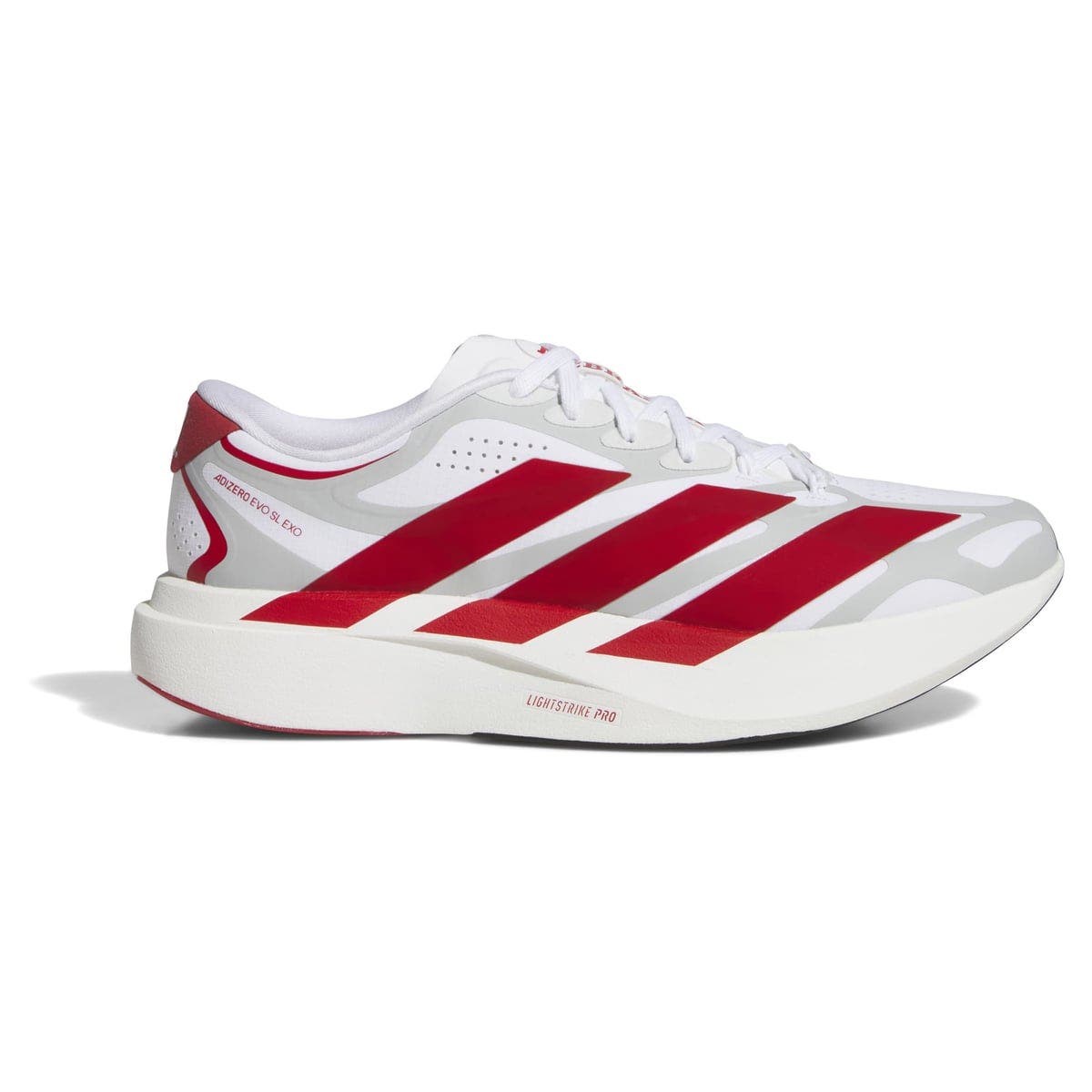 Unisex adidas  White Nebraska Huskers Adizero EVO SL EXO Sneakers, Alternate, color, White