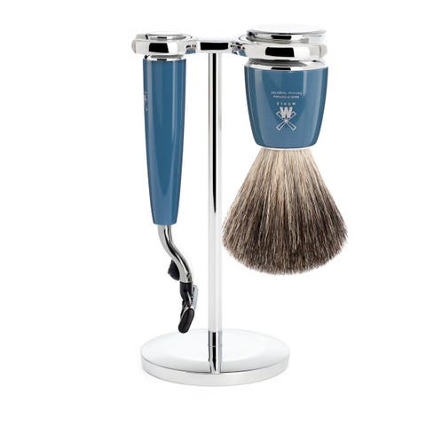 Rytmo Petrol Blue 3 Pc. Pure Badger / Mach3 Shaving Set