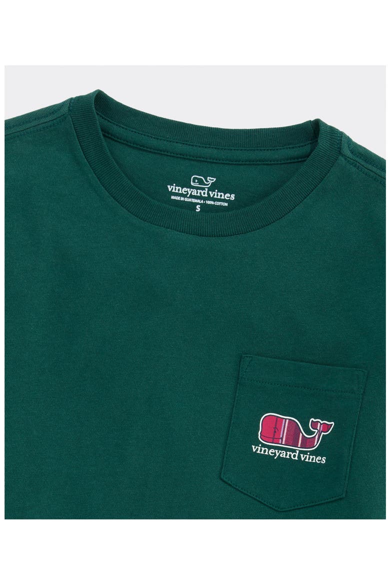 Kids' Plaid Holiday Whale Long Sleeve T-Shirt, Alternate, color, CHARLESTON GREEN