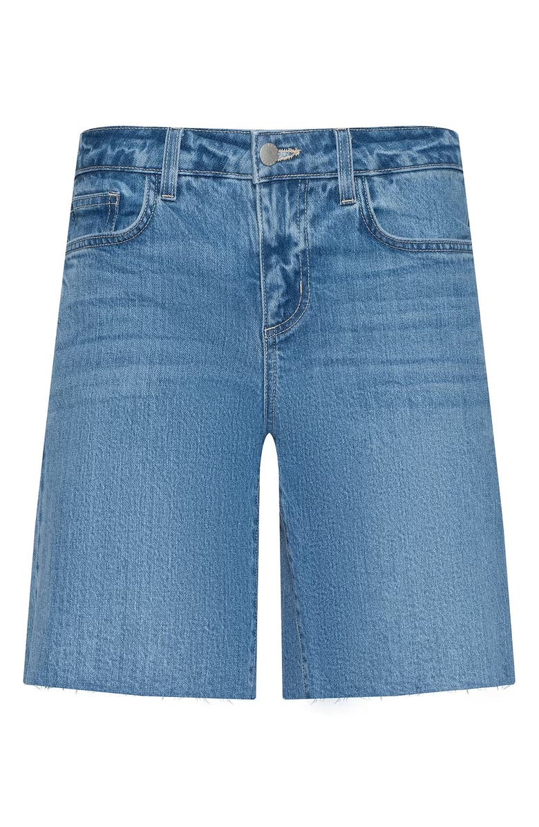 L'AGENCE River Raw Hem Denim Bermuda Shorts, Alternate, color, Scottsdale