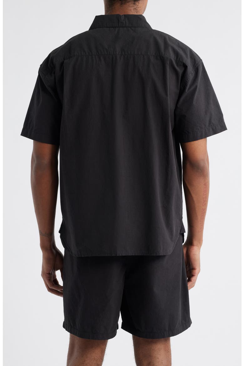 Relaxed Fit Camp Shirt, Alternate, color, BLACK