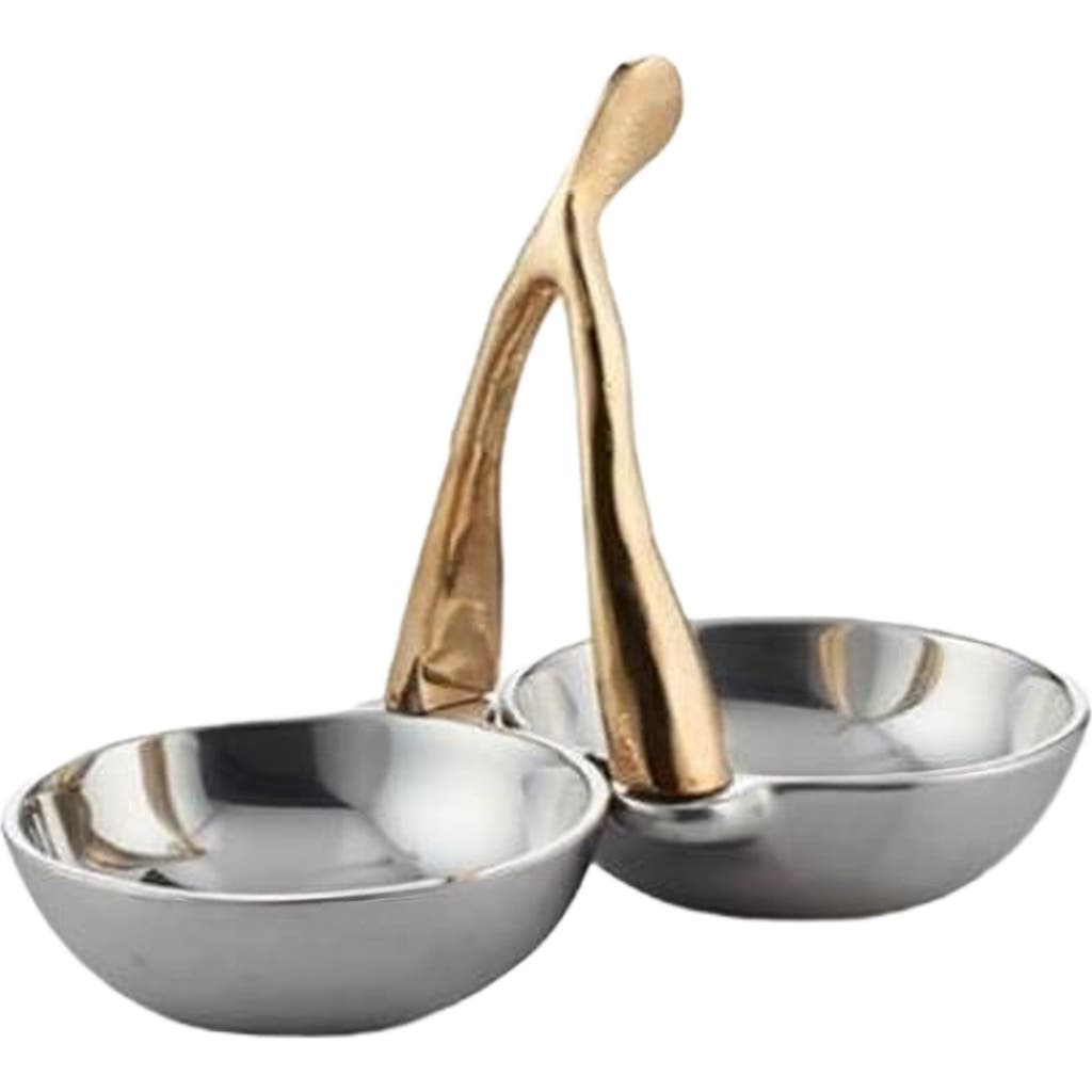 Lunares Wishbone Double Condiment In Metallic