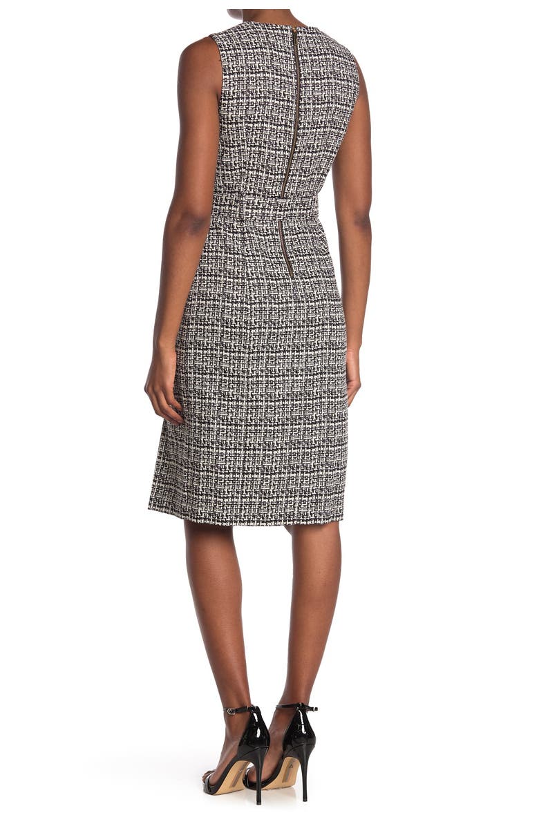 Calvin Klein Tweed Belted Sheath Dress, Alternate, color, 