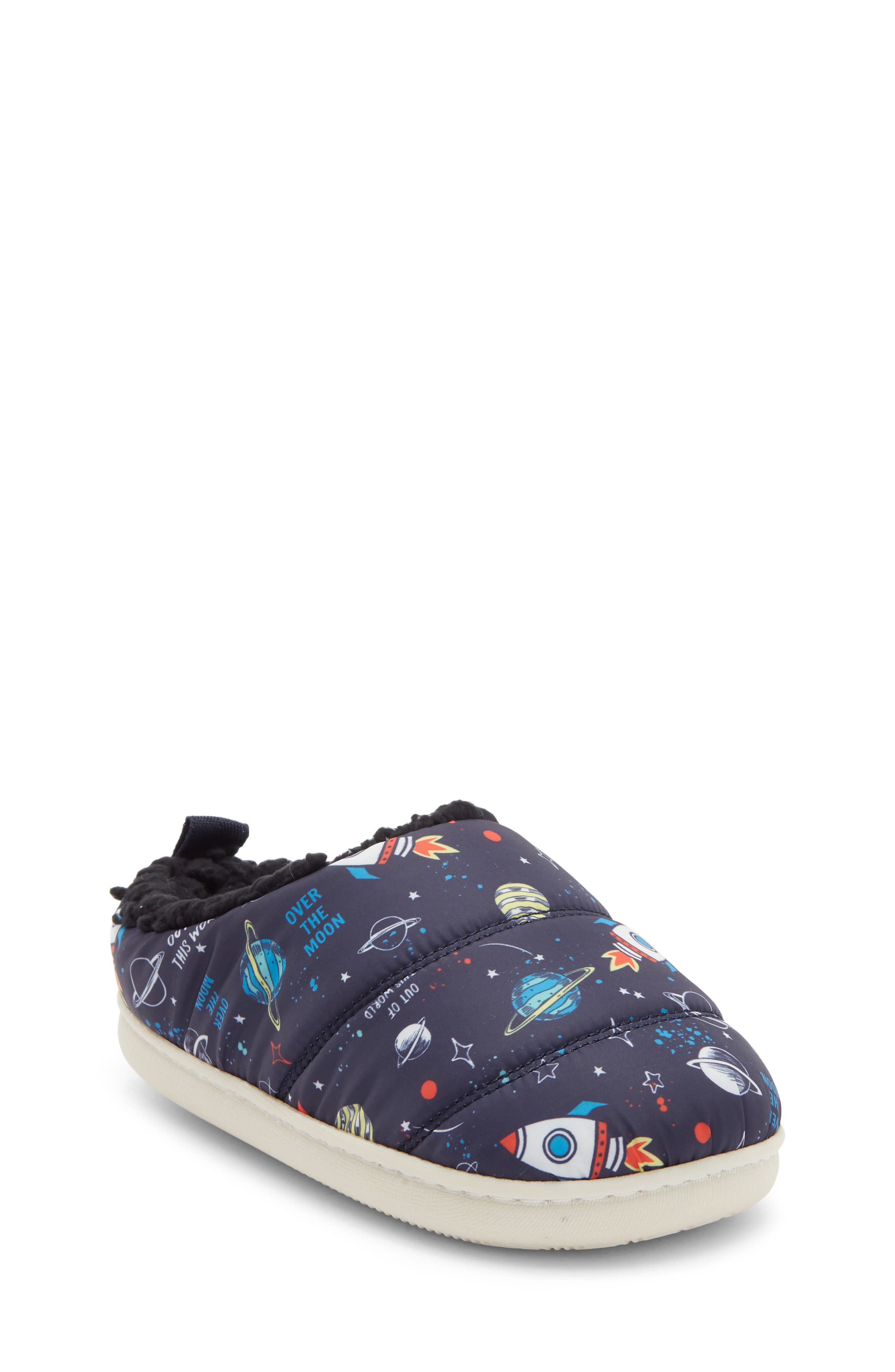 Kids' Fleece Lined Puff Slipper, Main, color, NAVY MULTI