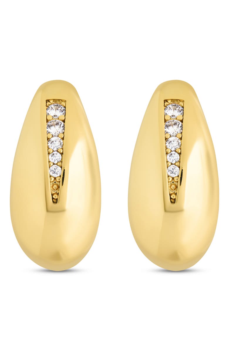 Sterling Forever Lorena Graduated CZ Hoop Earrings, Alternate, color,