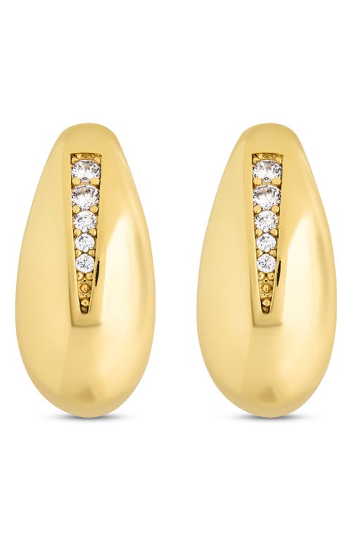 Sterling Forever Lorena Graduated Cz Hoop Earrings In Gold