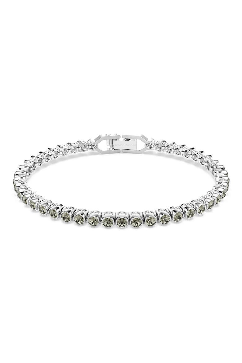 Imber Bezel Set Crystal Tennis Bracelet, Main, color, RHODIUM/GREEN